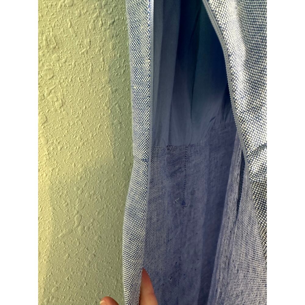 J. McLaughlin Leah Linen Blend Midi Dress Blue Size 10 - Picture 9 of 9